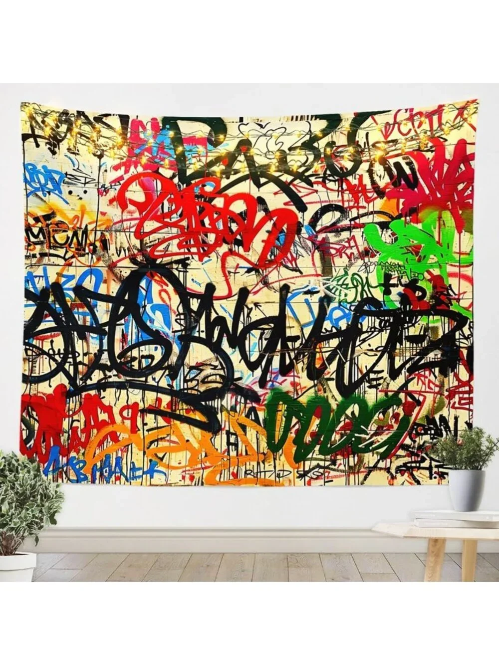 Urban Graffiti Tapestry | Hip Hop Wall Art for Bedroom & Living Room Decor | XL